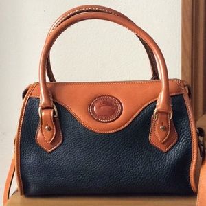 Vintage Navy Blue/Tan Dooney & Bourke Satchel